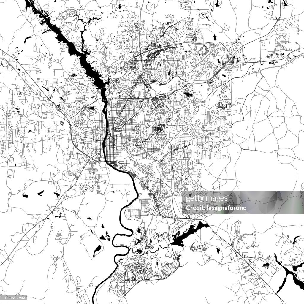 Columbus, Georgia, USA Vector Map