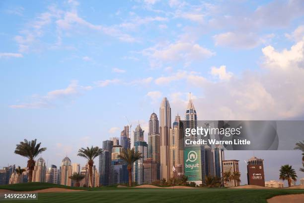 General view across the 8th green during the Pro-Am prior to the Hero Dubai Desert Classic at Emirates Golf Club on January 25, 2023 in Dubai, United...