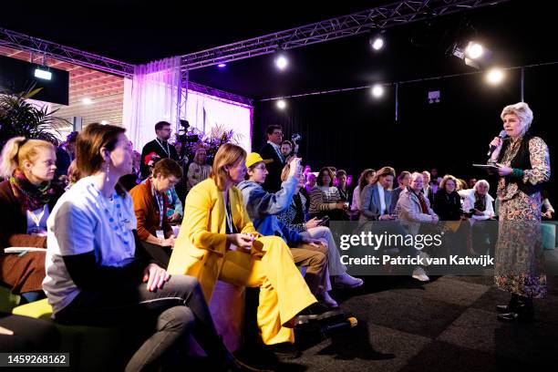 Princess Laurentien of The Netherlands opens the National Education exhibition in Jaarbeurs on January 24, 2023 in Utrecht, Netherlands.