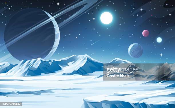 illustrations, cliparts, dessins animés et icônes de planet ice - formation rocheuse
