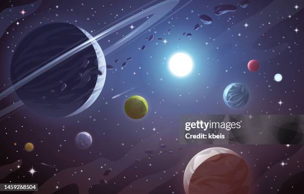 space- blue giant - solar system stock illustrations