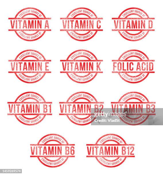 rubber stamps vitamins and supplements - vitamin a nutrient stock illustrations