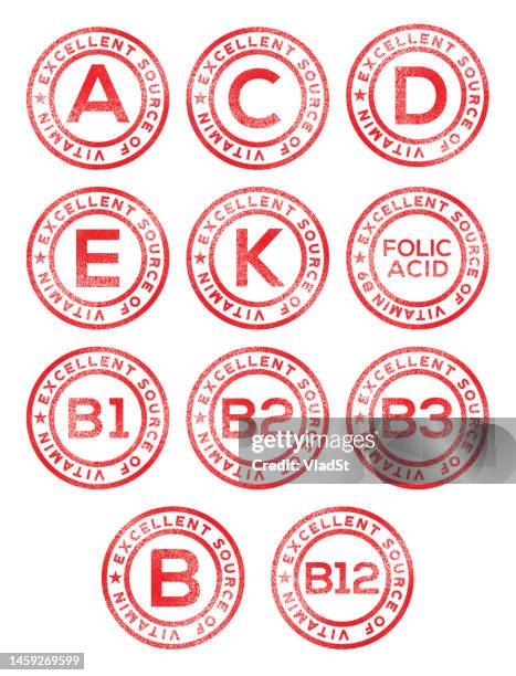 rubber stamps vitamins and supplements - vitamin a nutrient stock illustrations