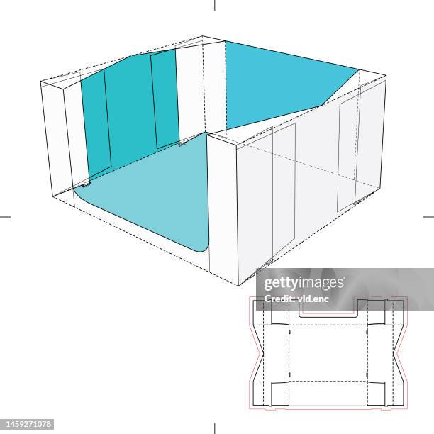 custom tray box - stackable stock illustrations