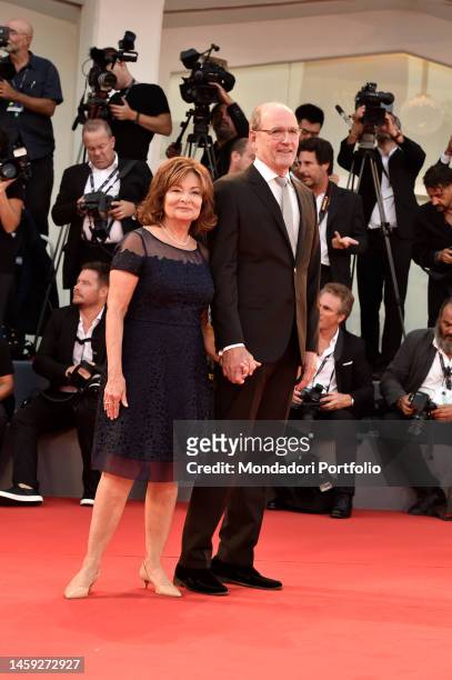 American actor Richard Jenkins and his wife Sharon R. Friedrick attends The Shape of Water movie premiere. Venice , August 31st, 2017