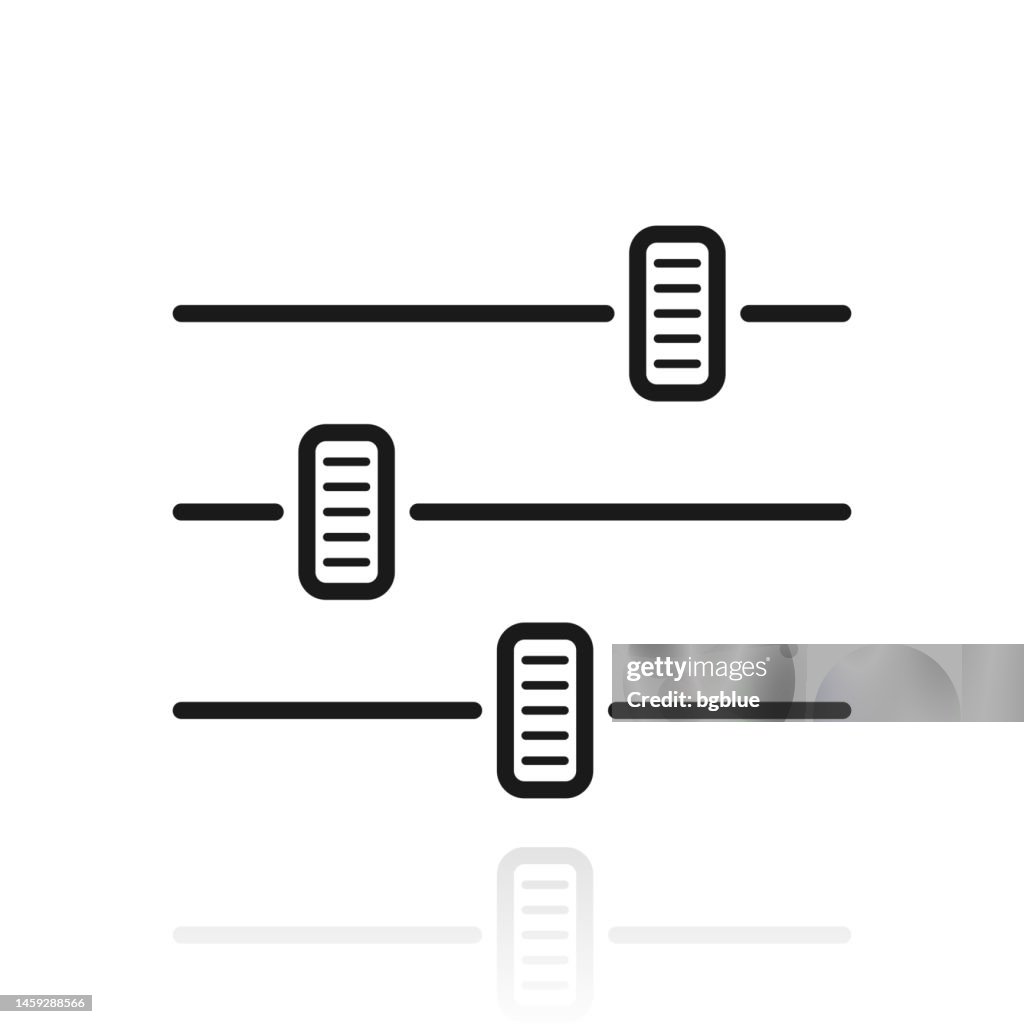 Control panel - settings. Icon with reflection on white background