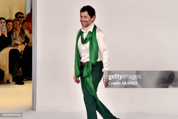 Fashion designer Alexis Mabille walks the runway during the Alexis Mabille Haute Couture Spring/Summer 2023 fashion show as part of the Paris Haute...