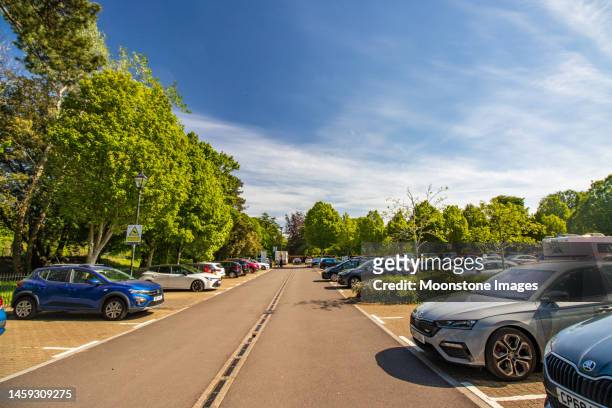 parking lot at bute park in cardiff, wales - transportation hub stock pictures, royalty-free photos & images