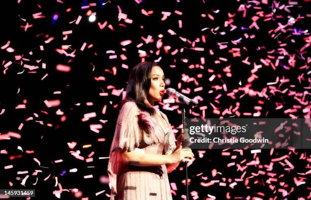 Leona Lewis performs on stage as part of the Rays Of Sunshine charity concert at Royal Albert Hall on June 7, 2012 in London, United Kingdom.