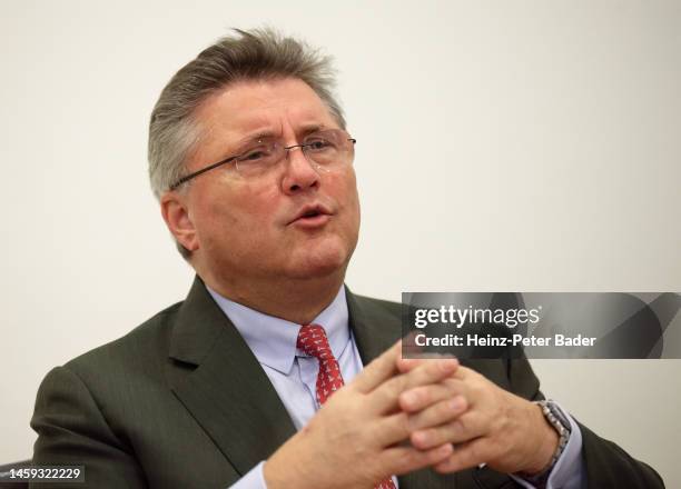 Karl-Heinz Strauss, CEO of Austrian construction company Porr, addresses a news conference on January 25, 2023 in Vienna, Austria.