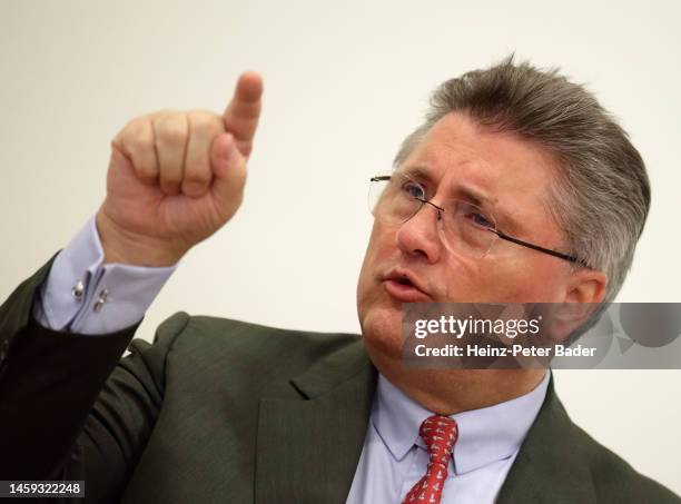 Karl-Heinz Strauss, CEO of Austrian construction company Porr, addresses a news conference on January 25, 2023 in Vienna, Austria.