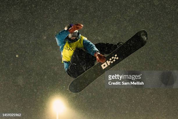 Scotty James of Australia during the Men's Snowboard Halfpipe Final training session of the FIS Snowboard World Cup 2023 'Laax Open' on 21st January,...