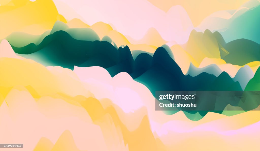 Gradiant Color Scene Color Gradient Liquid Style Chaos Mountain Scene Pattern Background ...