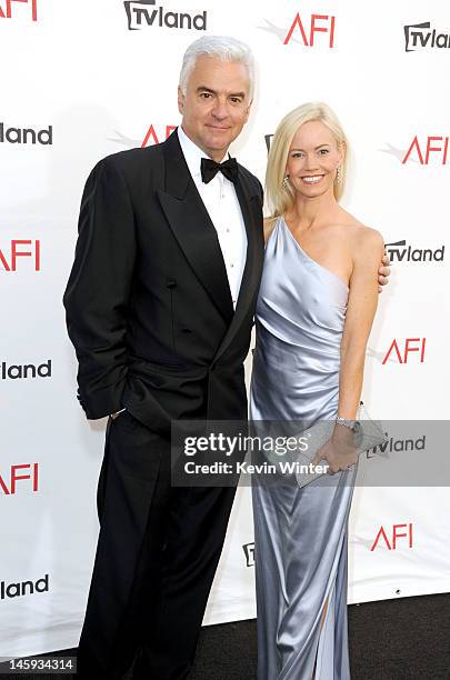 Actor John O'Hurley and Lisa Mesloh arrives at the 40th AFI Life Achievement Award honoring Shirley MacLaine held at Sony Pictures Studios on June 7,...