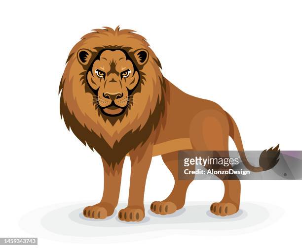lion character. - safari animals stock illustrations