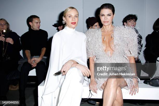 Diane Kruger and Lisa Rinna attend the Ashi Studio Haute Couture Spring Summer 2023 show as part of Paris Fashion Week at Palais de Tokyo on January...