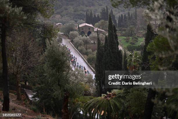 General view of the peloton compete climbing to the Coll den Soller during the 32nd Challenge Ciclista Mallorca 2023 - Trofeo Calvia a 150,1km one...