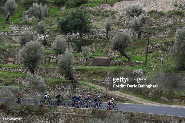 General view of Kobe Goossens of Belgium and Team Intermarche-Circus, Ben Zwiehoff of Germany and Team Bora-Hansgrohe, Andrea Bagioli of Italy, Louis...
