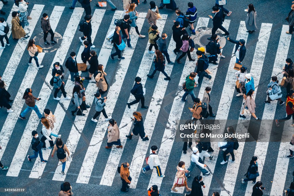 People walking at Shibuya crossing, Tokyo