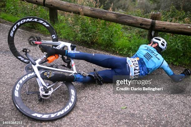 Hugo Scala of The United States and Team Project Echelon Racing crash during the 32nd Challenge Ciclista Mallorca 2023 - Trofeo Calvia a 150,1km one...