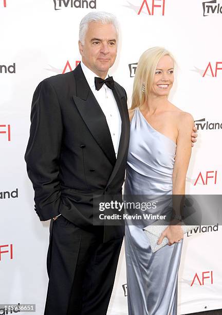 Actor John O'Hurley and Lisa Mesloh arrives at the 40th AFI Life Achievement Award honoring Shirley MacLaine held at Sony Pictures Studios on June 7,...