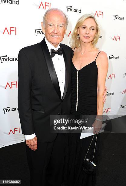 George McGovern and guest arrive at the 40th AFI Life Achievement Award honoring Shirley MacLaine held at Sony Pictures Studios on June 7, 2012 in...