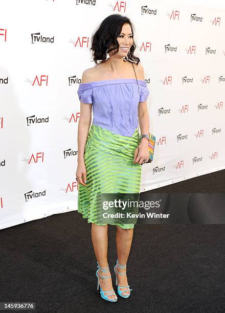 Wendi Deng Murdoch arrives at the 40th AFI Life Achievement Award honoring Shirley MacLaine held at Sony Pictures Studios on June 7, 2012 in Culver...