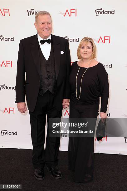 President Ken Howard and Linda Fetters arrive at the 40th AFI Life Achievement Award honoring Shirley MacLaine held at Sony Pictures Studios on June...