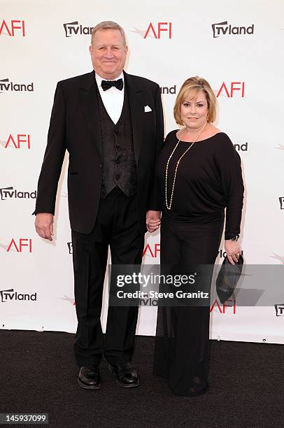 President Ken Howard and Linda Fetters arrive at the 40th AFI Life Achievement Award honoring Shirley MacLaine held at Sony Pictures Studios on June...