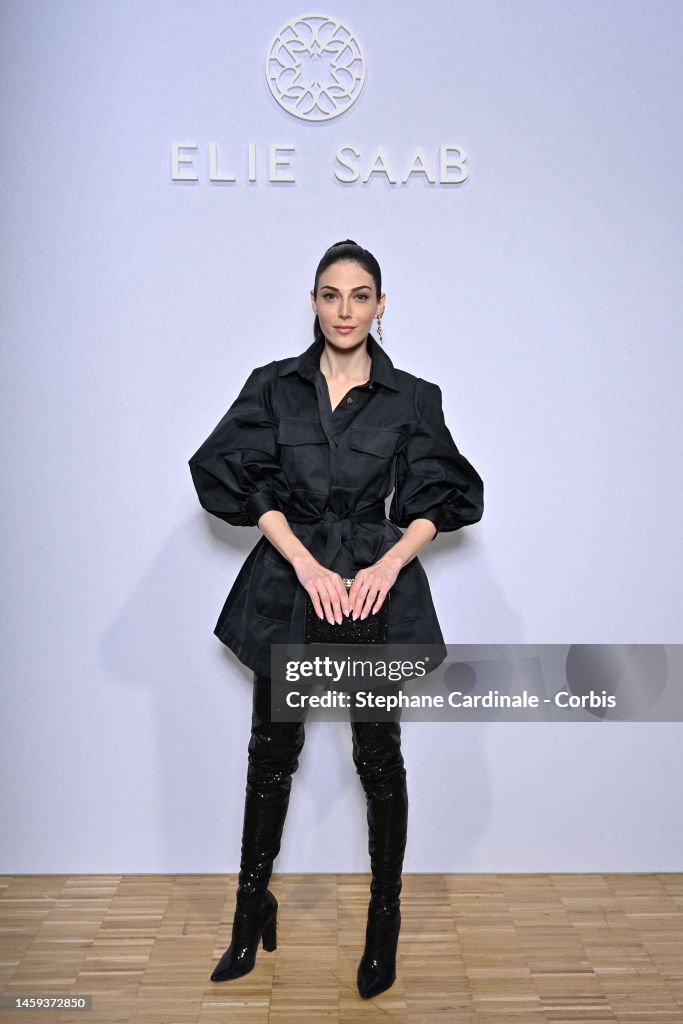 Razane Jammal attends the Elie Saab Haute Couture Spring Summer 2023