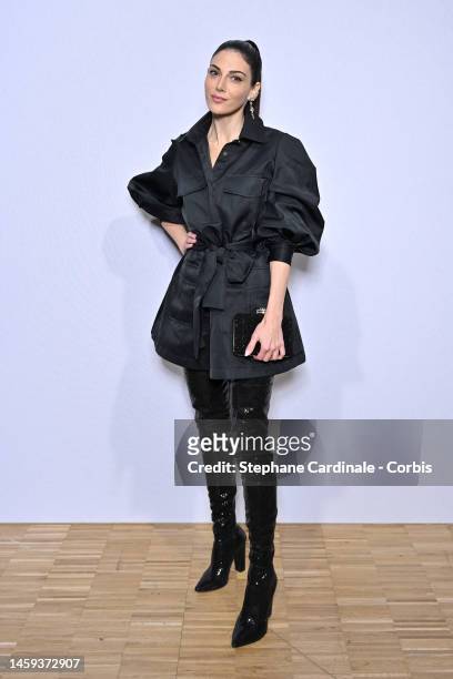 Razane Jammal attends the Elie Saab Haute Couture Spring Summer 2023 show as part of Paris Fashion Week on January 25, 2023 in Paris, France.