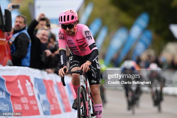 Ben Healy of Ireland and Team EF-EasyPost crosses the finish line on third place during the 32nd Challenge Ciclista Mallorca 2023 - Trofeo Calvia a...