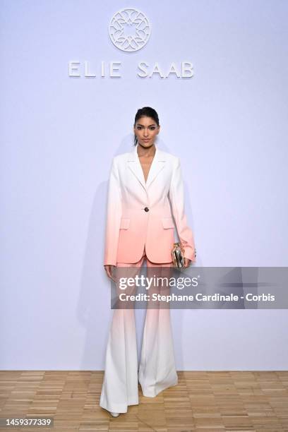 Pritika Swarup attends the Elie Saab Haute Couture Spring Summer 2023 show as part of Paris Fashion Week on January 25, 2023 in Paris, France.