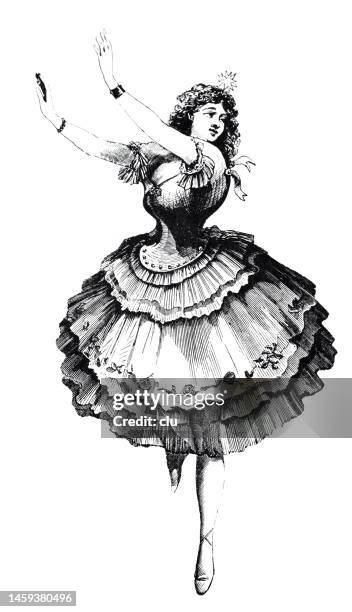 illustrations, cliparts, dessins animés et icônes de jeune danseuse tenant les bras levés, pleine longueur, marcheur, fond blanc - danseuse