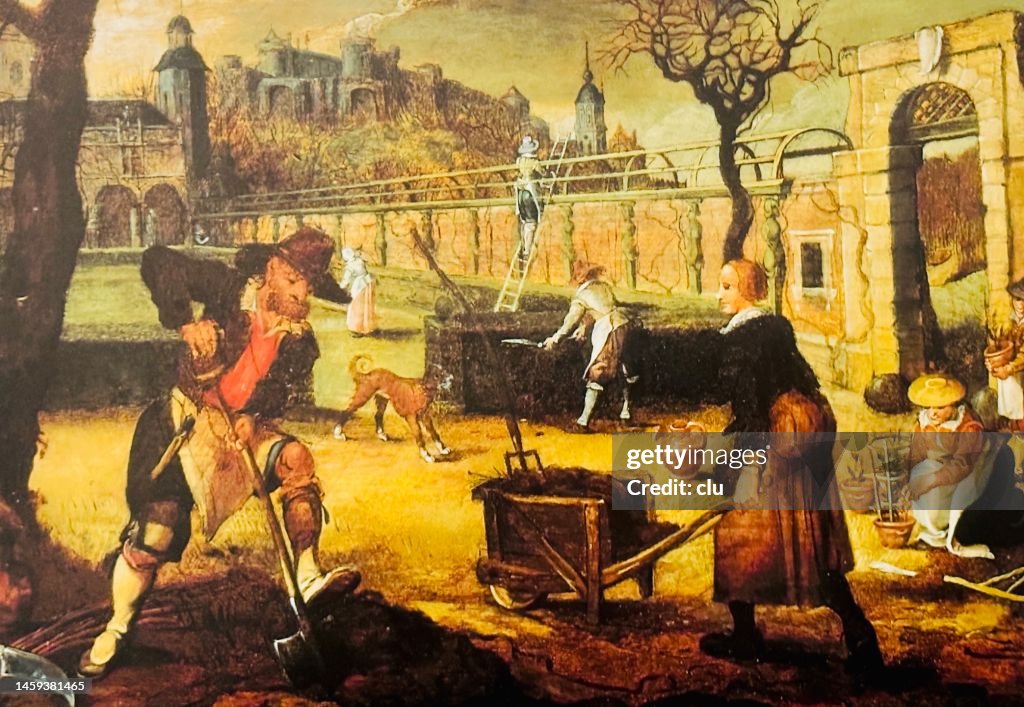 Obras de jardinería en la época medieval