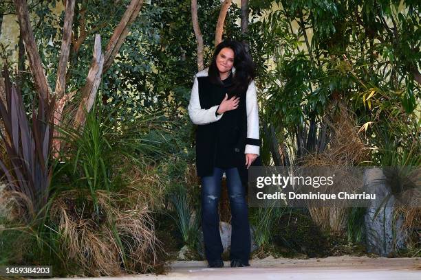 Celia Kritharioti walks the runway during the Celia Kritharioti Prive Haute Couture Spring Summer 2023 show as part of Paris Fashion Week on January...