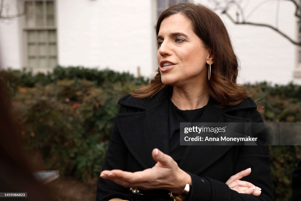 Rep. Nancy Mace speaks with reporters as she leaves a GOP caucus ...