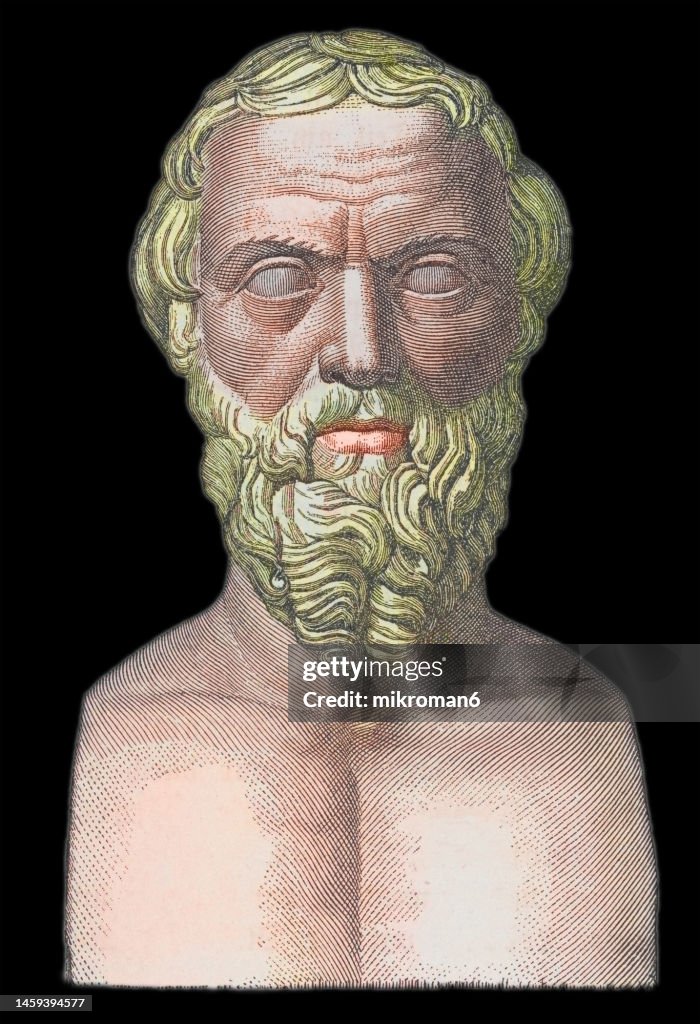Ancient Greece Sculpture Of Herodotus A Greek Historian And Geographer