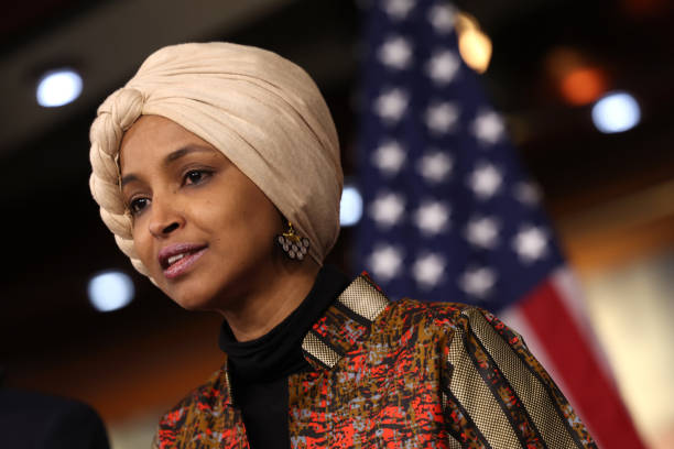 Rep. Ilhan Omar speaks at a press conference on committee assignments for the 118th U.S. Congress, at the U.S. Capitol Building on January 25, 2023...