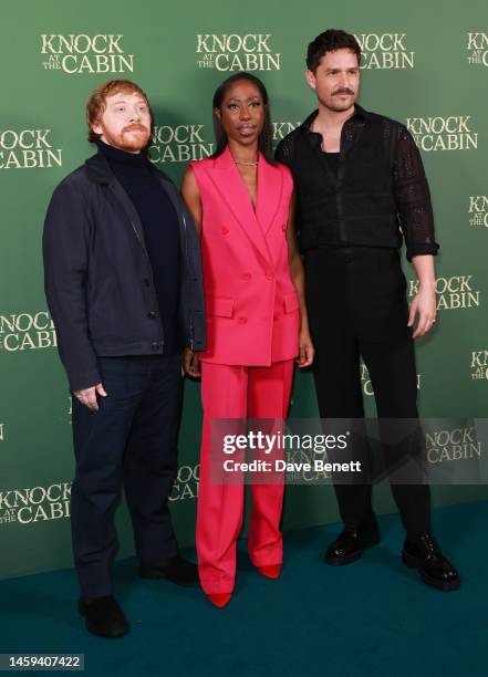 Rupert Grint, Nikki Amuka-Bird and Ben Aldridge attend a special screening of "Knock At The Cabin" at the Vue West End on January 25, 2023 in London,...