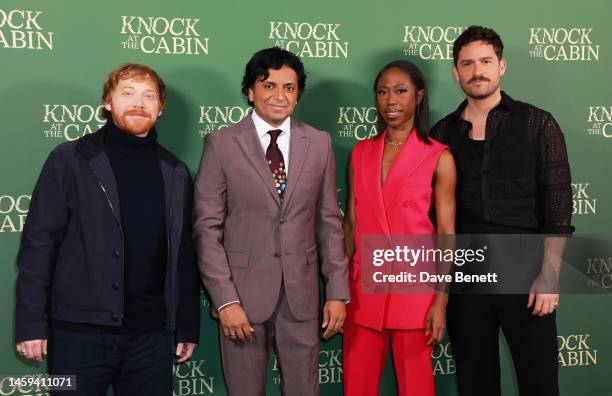 Rupert Grint, M. Night Shyamalan, Nikki Amuka-Bird and Ben Aldridge attend a special screening of "Knock At The Cabin" at the Vue West End on January...