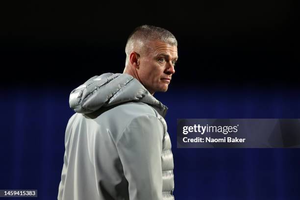 Paul Konchesky, Manager of West Ham United looks on prior to the FA Women's Continental Tyres League Cup match between Liverpool and West Ham United...