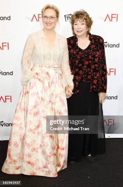 Meryl Streep and Shirley MacLaine arrive at TV Land Presents: AFI Life Achievement Award honoring Shirley MacLaine held at Sony Studios on June 7,...