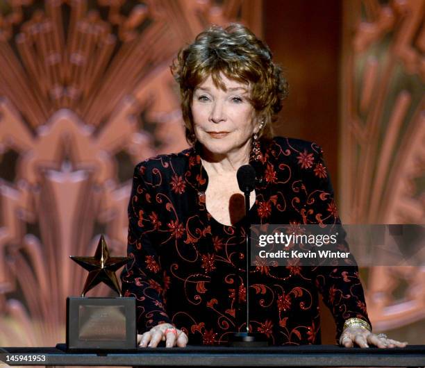 Honoree Shirley MacLaine onstage at the 40th AFI Life Achievement Award honoring Shirley MacLaine held at Sony Pictures Studios on June 7, 2012 in...