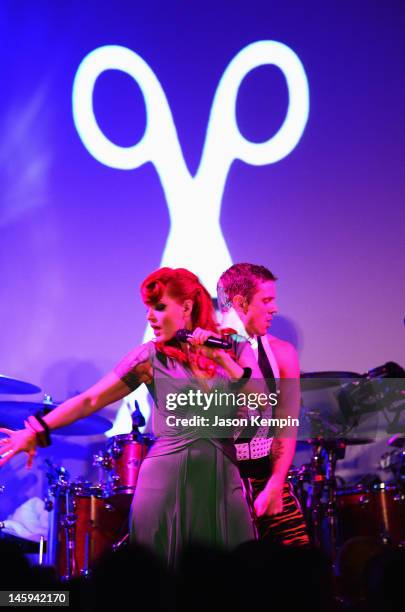 Ana Matronic and the band Scissor Sisters perform during the 3rd annual amfAR Inspiration Gala New York at The New York Public Library - Stephen A....