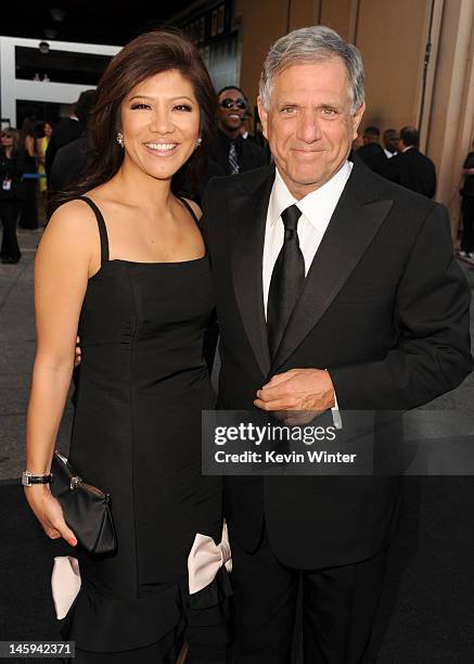 Journalist Julie Chen and CBS CEO and president Leslie Moonves arrives at the 40th AFI Life Achievement Award honoring Shirley MacLaine held at Sony...