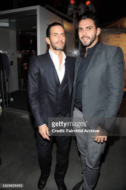 Designer Marc Jacobs and boyfriend Lorenzo Martone attend Elizabeth Peyton's 'Live Forever: Elizabeth Peyton' exhibition party at the New Museum in...