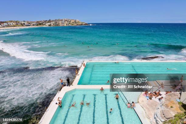 sydney - bondi pool stock-fotos und bilder