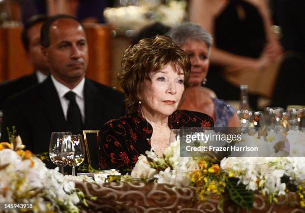 Shirley MacLaine attends the 40th AFI Life Achievement Award honoring Shirley MacLaine held at Sony Pictures Studios on June 7, 2012 in Culver City,...