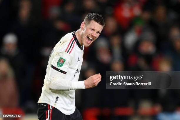 Wout Weghorst of Manchester United reacts during the Carabao Cup Semi Final 1st Leg match between Nottingham Forest and Manchester United at City...